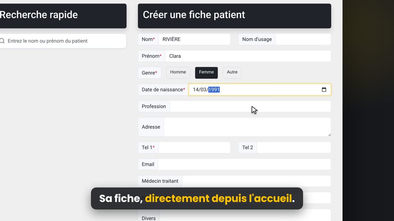 Aperçu de la vidéo : Nouveau patient, première séance